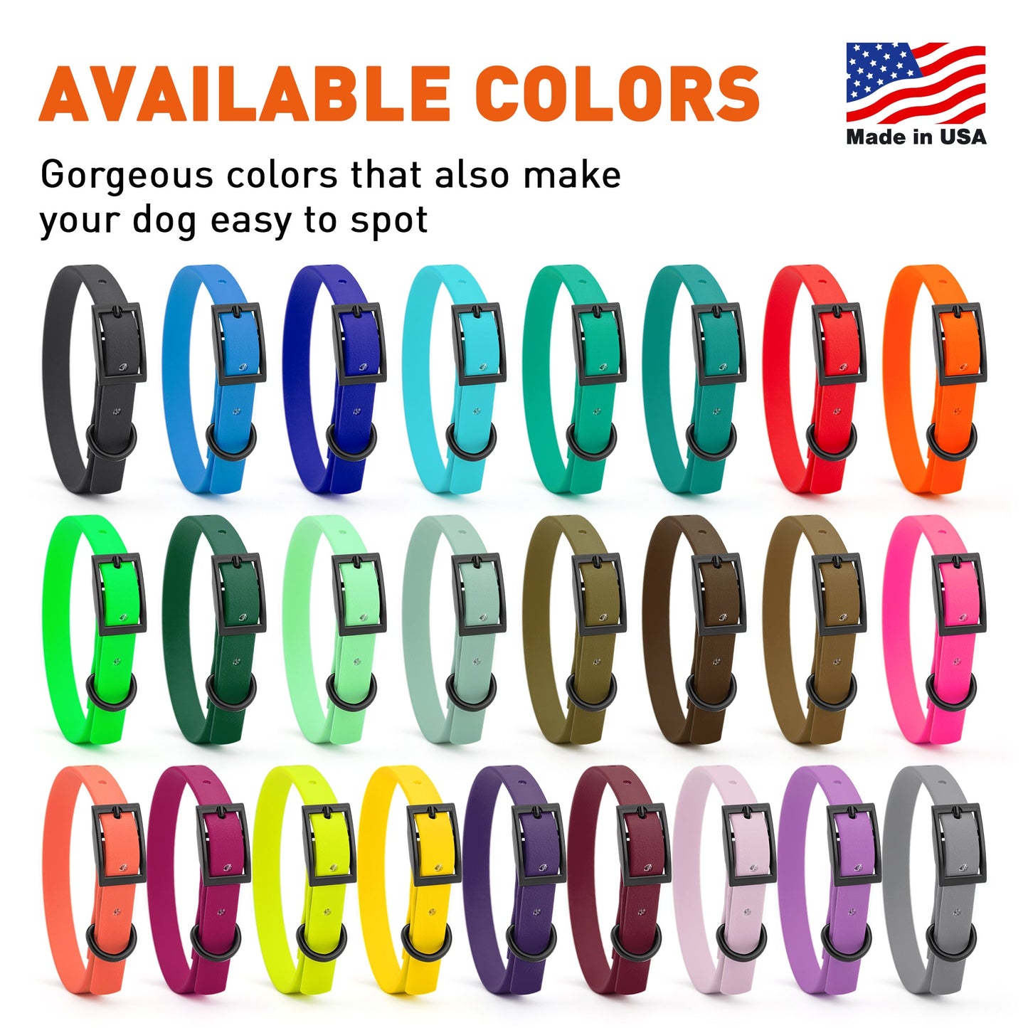 Biothane Waterproof Dog Collar - XS (9 to 12 inches)