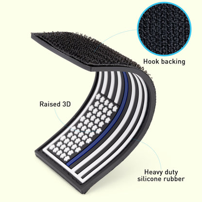 Dogline American Flag Thin Blue Line 3D Rubber Accessories