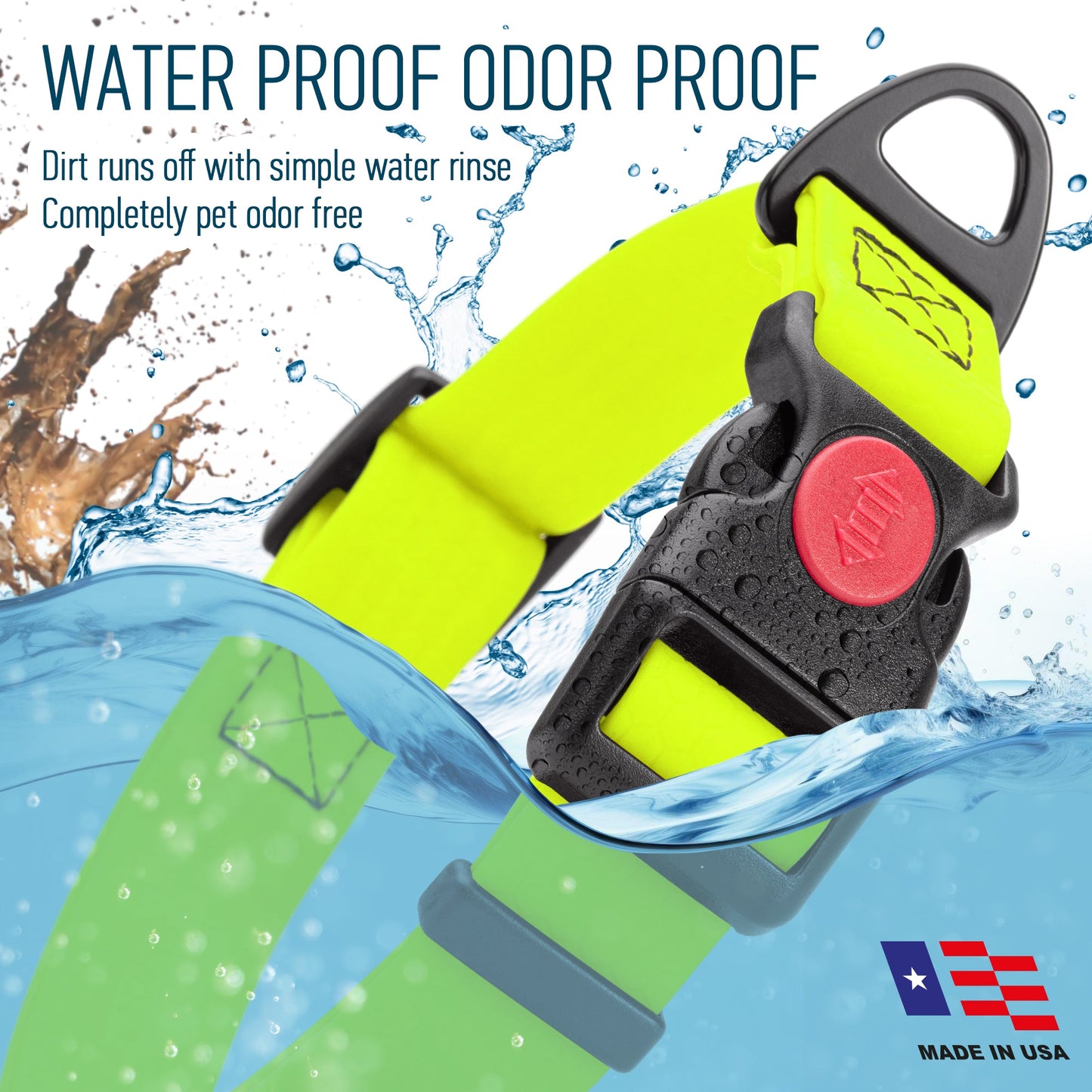 Waterproof Dog Collar with Safety Lock Buckle