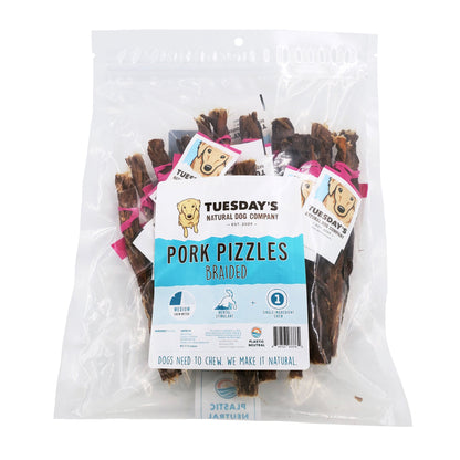 6" Braided Pork Pizzle (Bulk)- Pack of 25