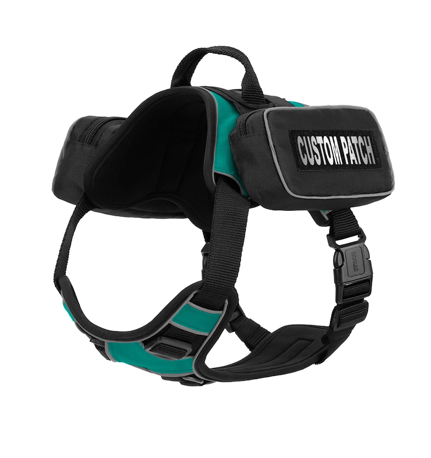 Quest Dog Harness Removable Utility Saddlebags + Built-In Waste Bag Dispenser