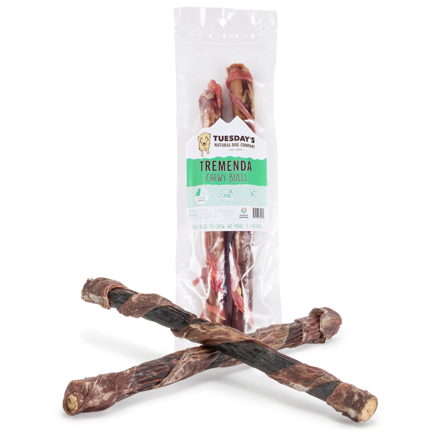 12" Tremenda Chewy Bull - 2 Pack- EACH