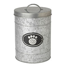 Galvanized Swirl Paw Plaque Storage Canister (Inner Pack: 2)