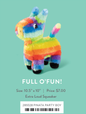 Pinata Party Boy plush toy, a rainbow striped donkey with an extra loud squeaker