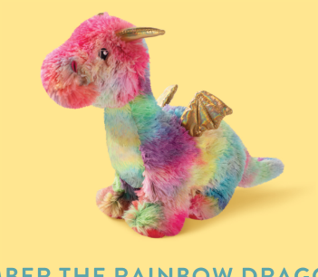 RAINBOW DRAGON-PLUSH DOG TOY Case of 4