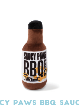 Saucy Paws BBQ Sauce plush dog toy