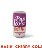 Fringe Studio Pup Kola Plush Dog Toy, a purple soda can with a corgi and cherries