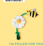 Plush daisy and bee dog toy with green rope
