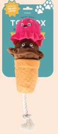 Best Dog Toy Box ice cream cone with rope