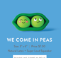 We Come In Peas dog toy, two green peas in a pod with faces