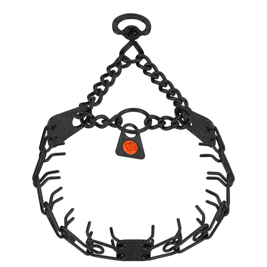 Herm Sprenger - MICRO-PLUS Training Collar with Center-Plate and Assembly Chain – Black Stainless Steel