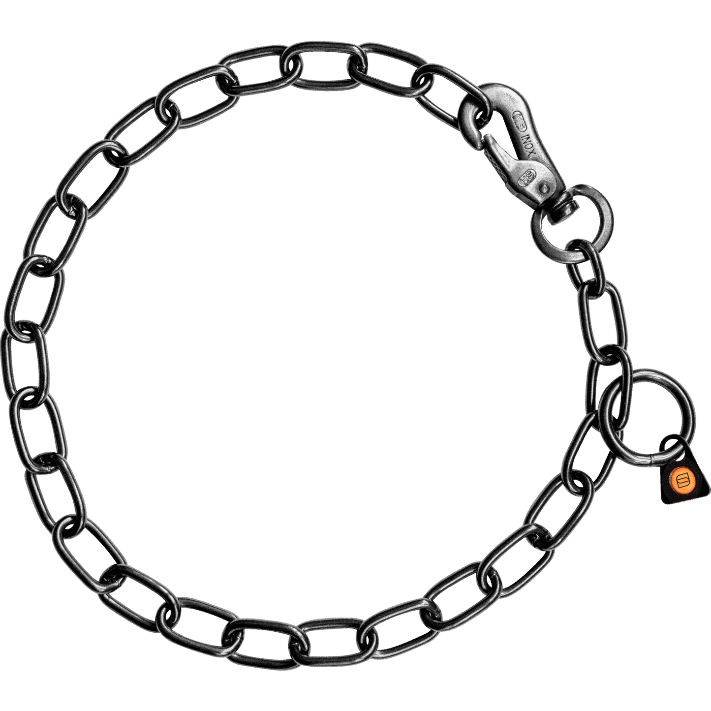 Herm Sprenger - Chain Collar with SPRENGER hook - Medium Links - Black Stainless Steel