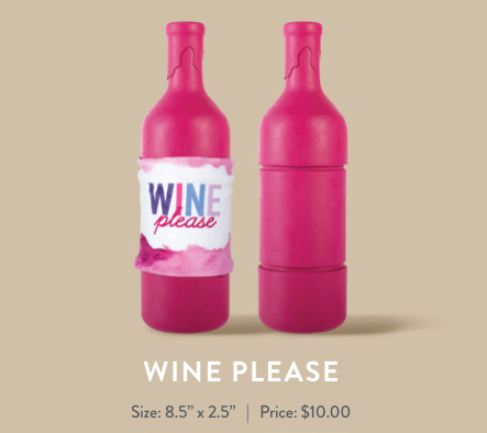 WINE PLEASE RUBBER W/PLUSH DOG TOY Case of 4