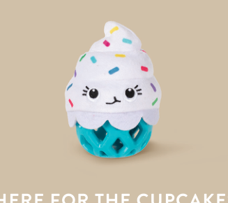HERE FOR THE CUPCAKES TPR W/ PLUSH DOG TOY Case of 4