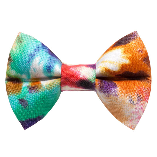 Sweet Pickles Designs The Half Baked bow tie in a colorful tie-dye pattern