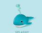 Blue whale dog toy with a rope spout