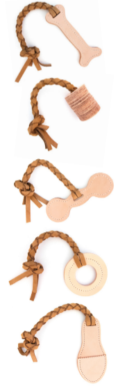 LEATHER TUG DOG TOYS