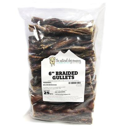 6" Braided Beef Gullets (Bulk)  - Pack of 25