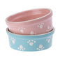 Stoneware Pastel Paws - Blue & Pink Asst'd - 4.75"Dia x 1.25"H (Inner Pack: 4)