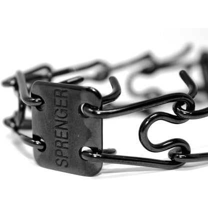 Herm Sprenger Black Stainless Steel Prong Dog Training Collar with Swivel