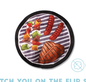 Fringe Studio CATCH YOU FLIPSIDE DURABLE PLUSH DOG TOY with grilled steak, sausages, and kebabs