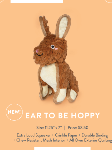 EAR TO BE HOPPY DURABLE DOG TOY Case of 4