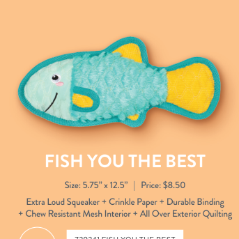 FISH YOU THE BEST DURABLE DOG TOY Case of 4