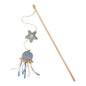 Fringe Studio Ready for Jelly Earth Friendly Teaser Cat Toy, a wooden stick with a dangling jellyfish and starfish