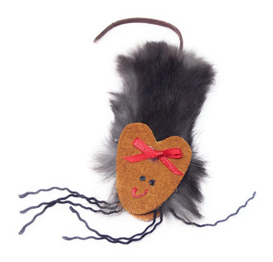 Mrs Rat w/Real Fur,Leather Head,Tail,Lipstick,Bow