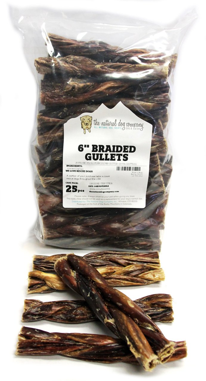 6" Braided Beef Gullets (Bulk)  - Pack of 25