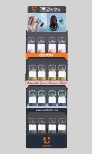 Asobu The Barkley 50oz water bottle display with various colors
