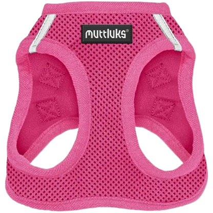 Muttluks pink mesh dog harness with reflective strips