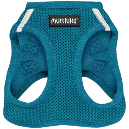 Muttluks teal dog harness with reflective strips