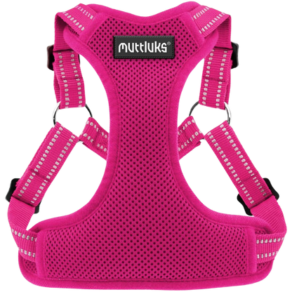 Muttluks pink dog harness with reflective strips