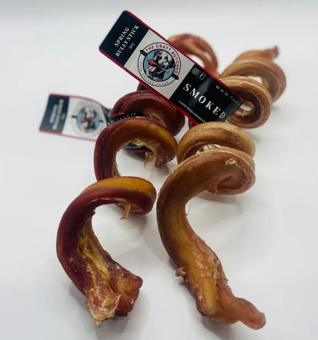 The Craft Butcher Spring Bully Stick smoked dog treats