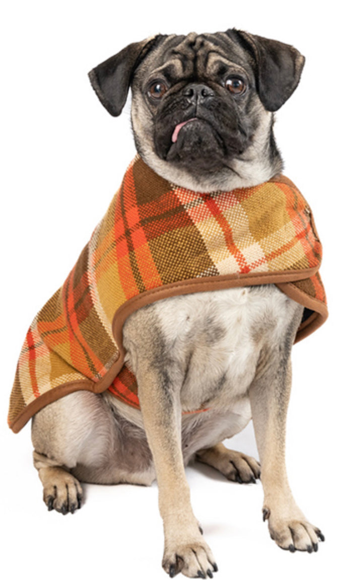 Dog Blanket Coats Rust Plaid