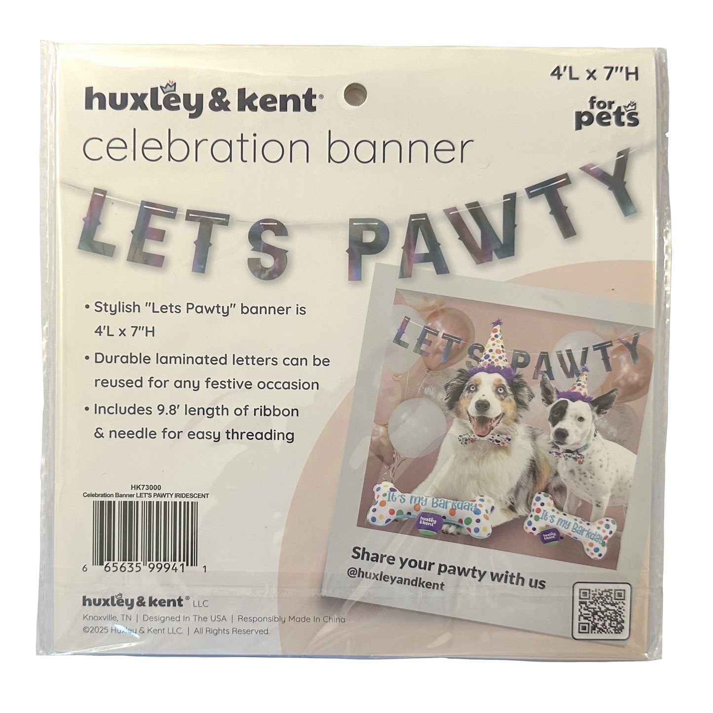 Let's Pawty Iridescent Celebration Banner