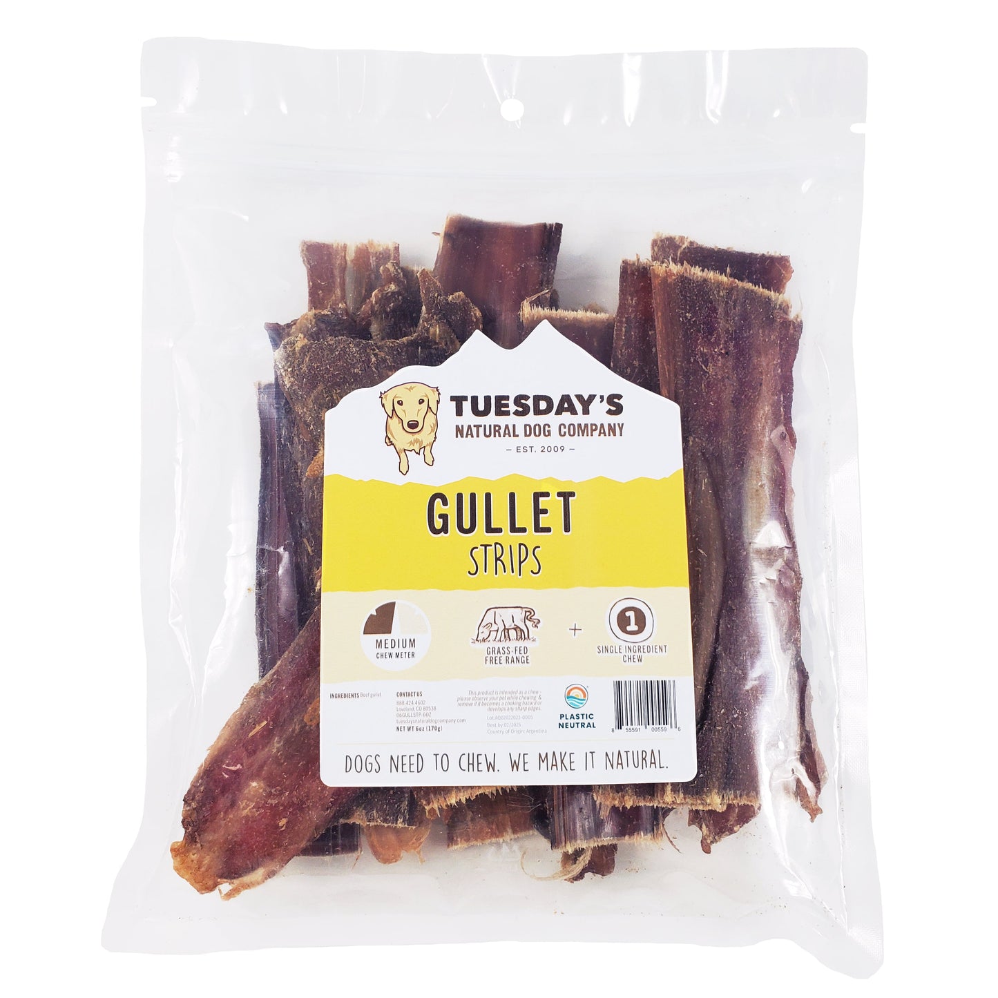Beef Gullet Strips - 6 oz- EACH