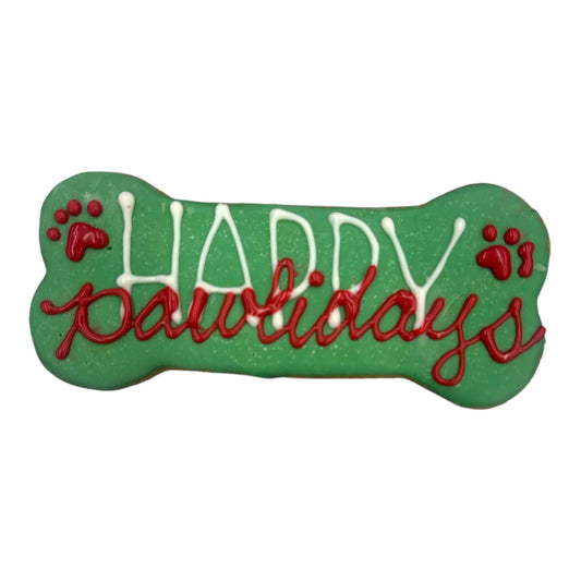 Holiday - Christmas Seasonal- Happy Pawliday Bones- Tray of 10