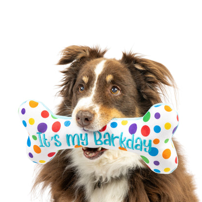 It's My Barkday Bone Dog Toy (Double Sided)