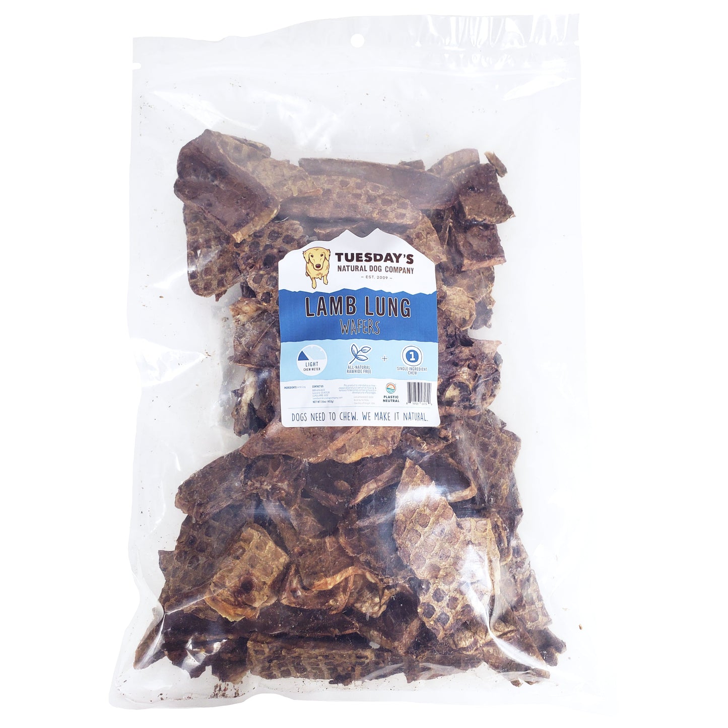 Lamb Lung Wafers - 16 oz- EACH