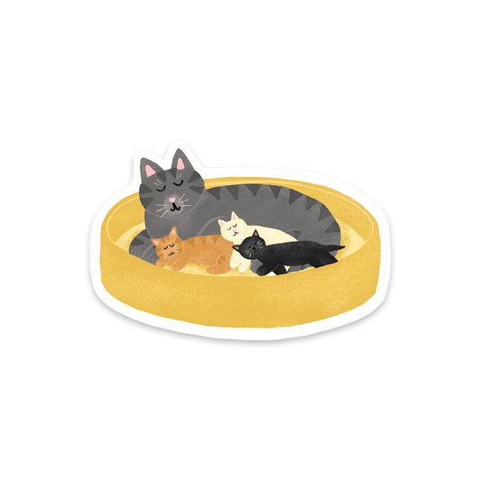 Mom and Kittens Sticker