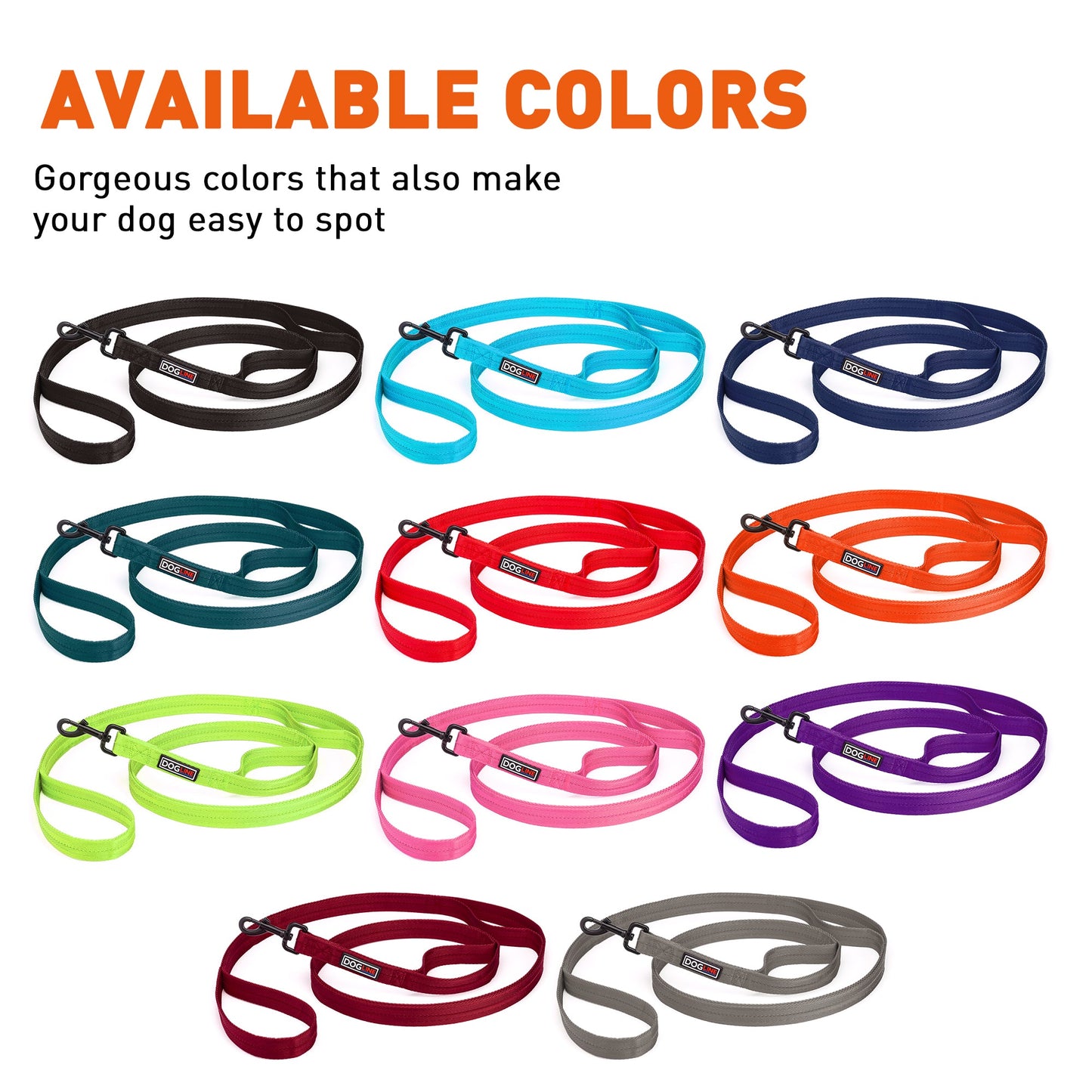 Nylon Multi-Handle Flat Leash