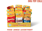 Fringe Studio WD Food Junkie Assortment dog toys in a display box