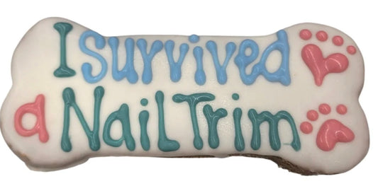 Year Round- I Survived A Nail Trim Bone- Tray of 10