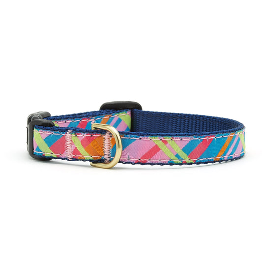 Pink Madras Small Breed Dog Collar