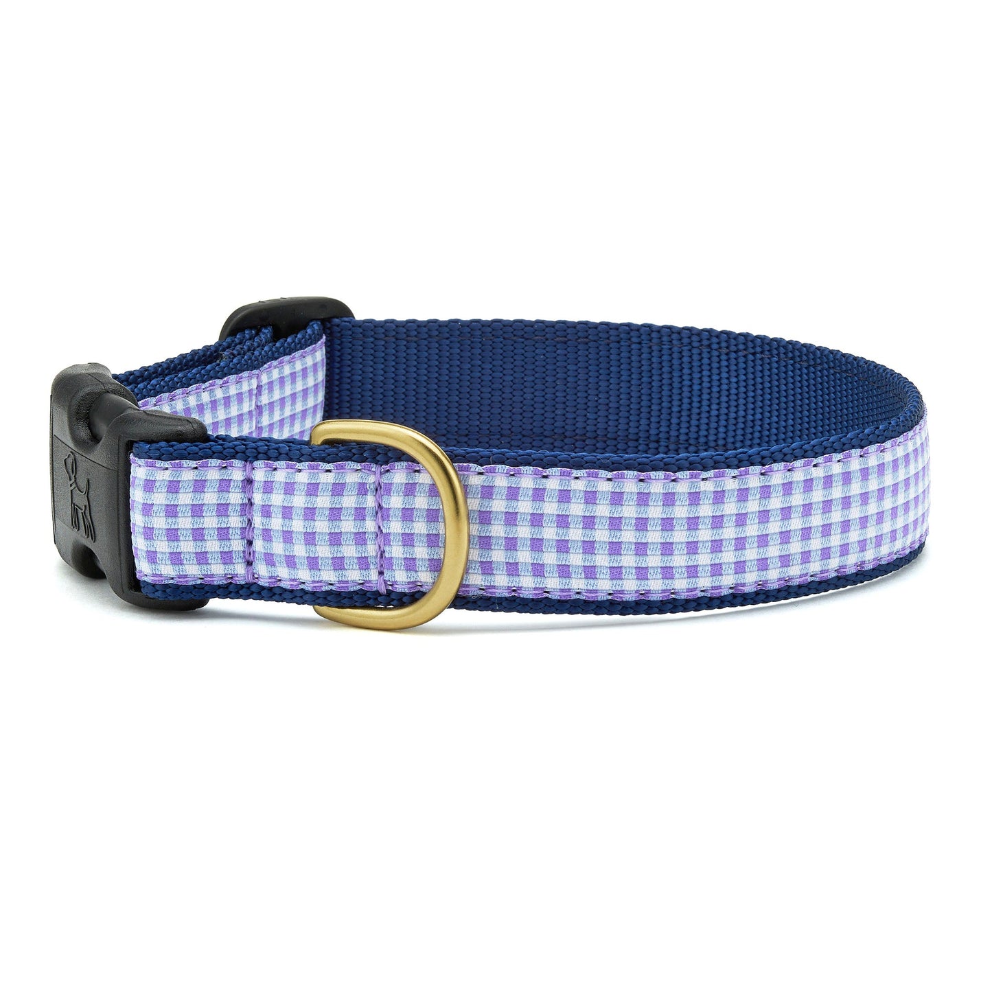 Purple Gingham Dog Collar