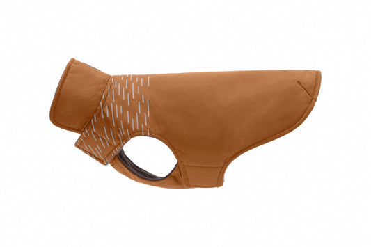RC Pet Products Cascade Coat in brown with white reflective stripes