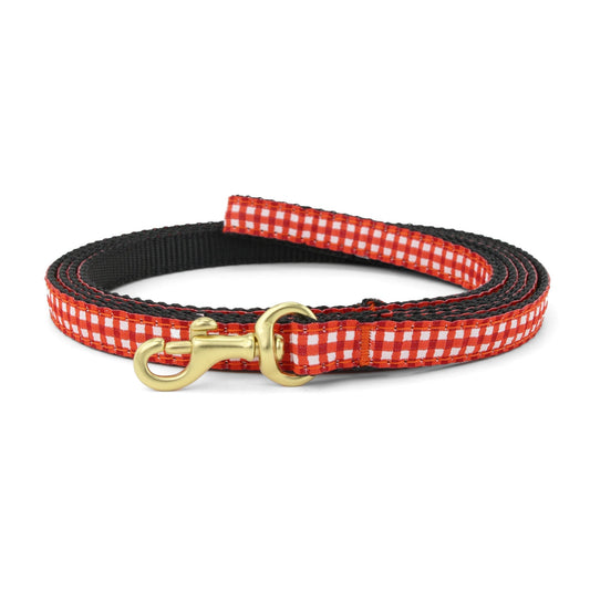 Red Gingham Small Breed Dog Lead