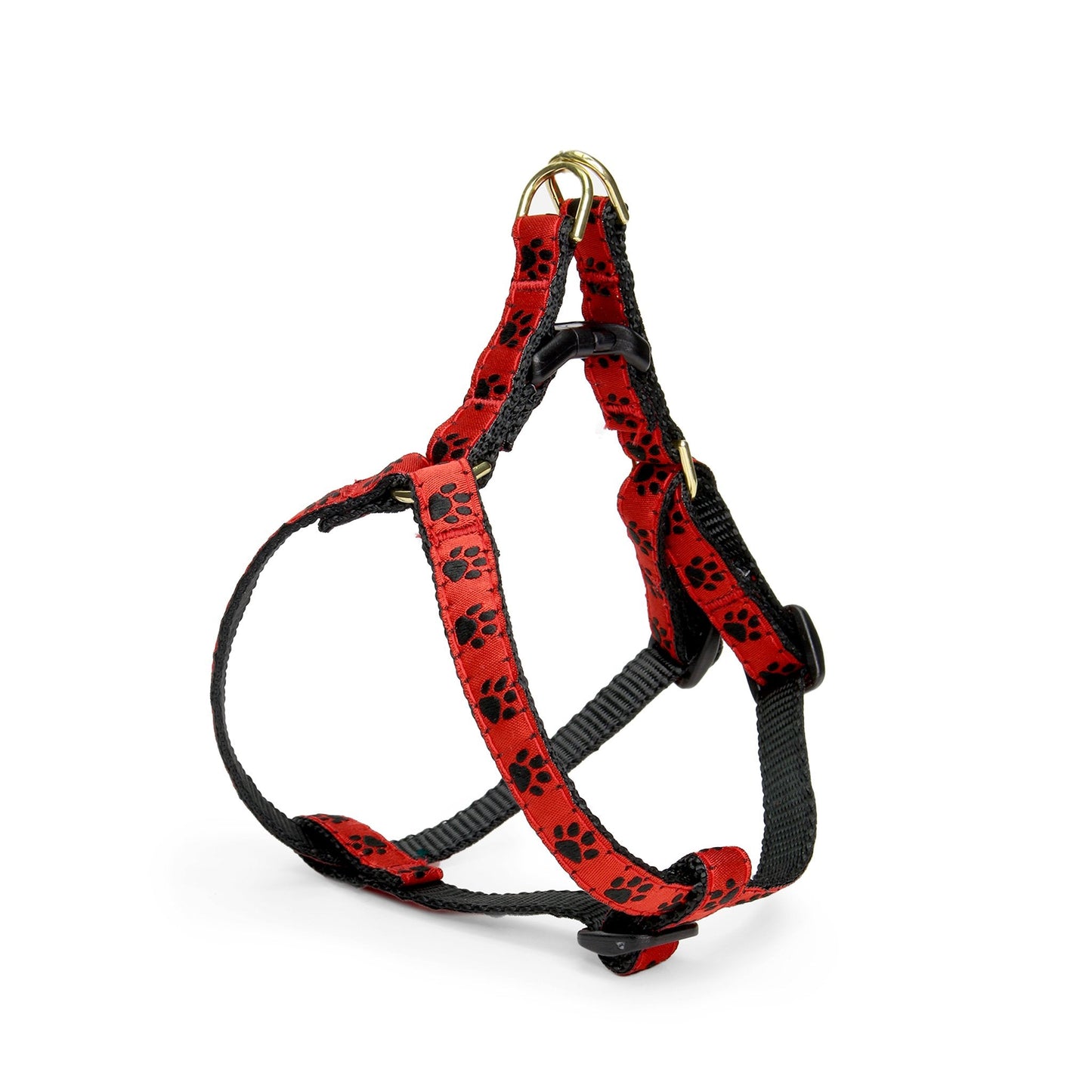 Red and Black Paw Small Breed Dog Harness